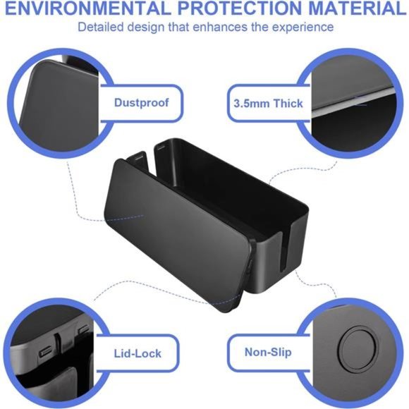 Cable Organizer Box Set of Three,Power Cover CordHolder Surge Protector for Desk - Picture 3 of 7